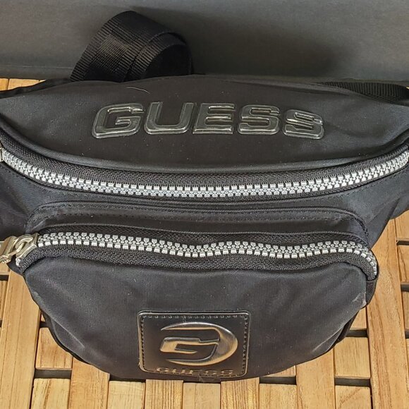 Guess Y2K Black Luxe Fanny Pack, Retro-Chic Waist Bag - Picture 10 of 10